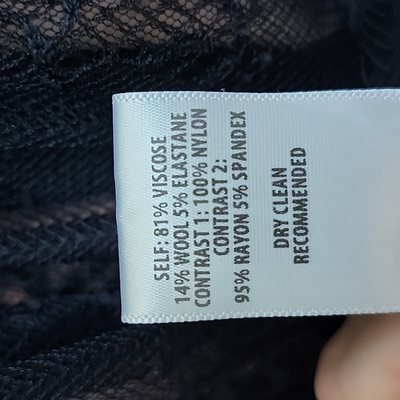 Bailey/44 Black Long-sleeve Knit and Lace Mini Dress, Size Petite S - Picture 9 of 9